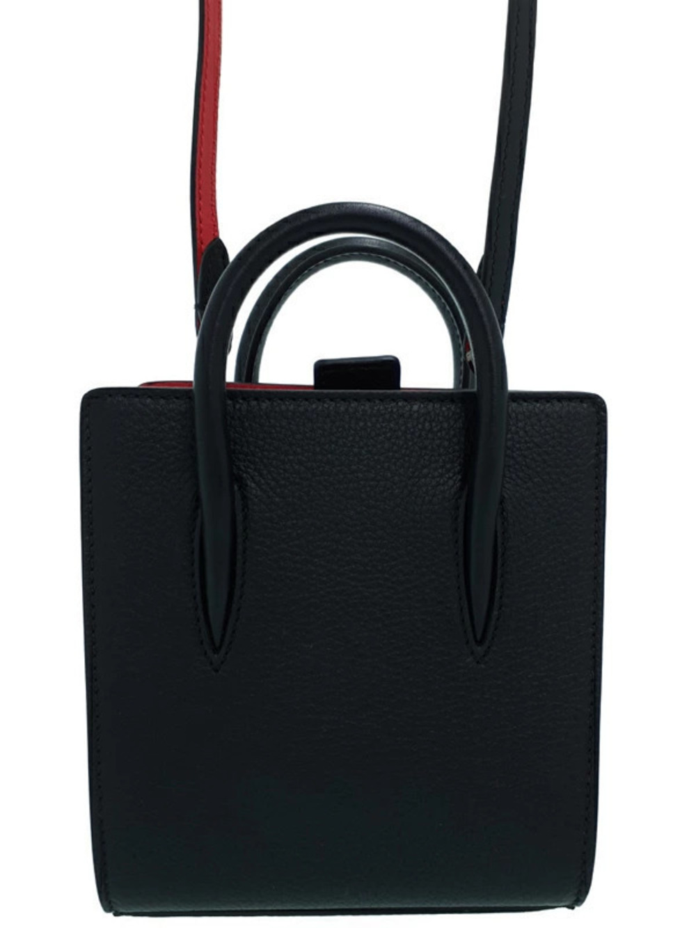 Christian Louboutin Paloma Tote Bag black textured calfskin leather rolled